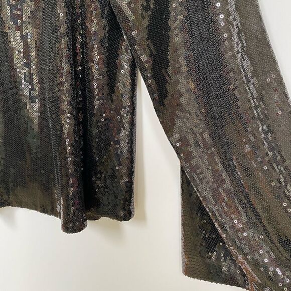RtA Tennessee Top Black Sequin Long Sleeve Embellished Shirt XS - Picture 11 of 16